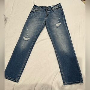 Kancan Signature  Relaxed Fit Distressed Blue Jeans